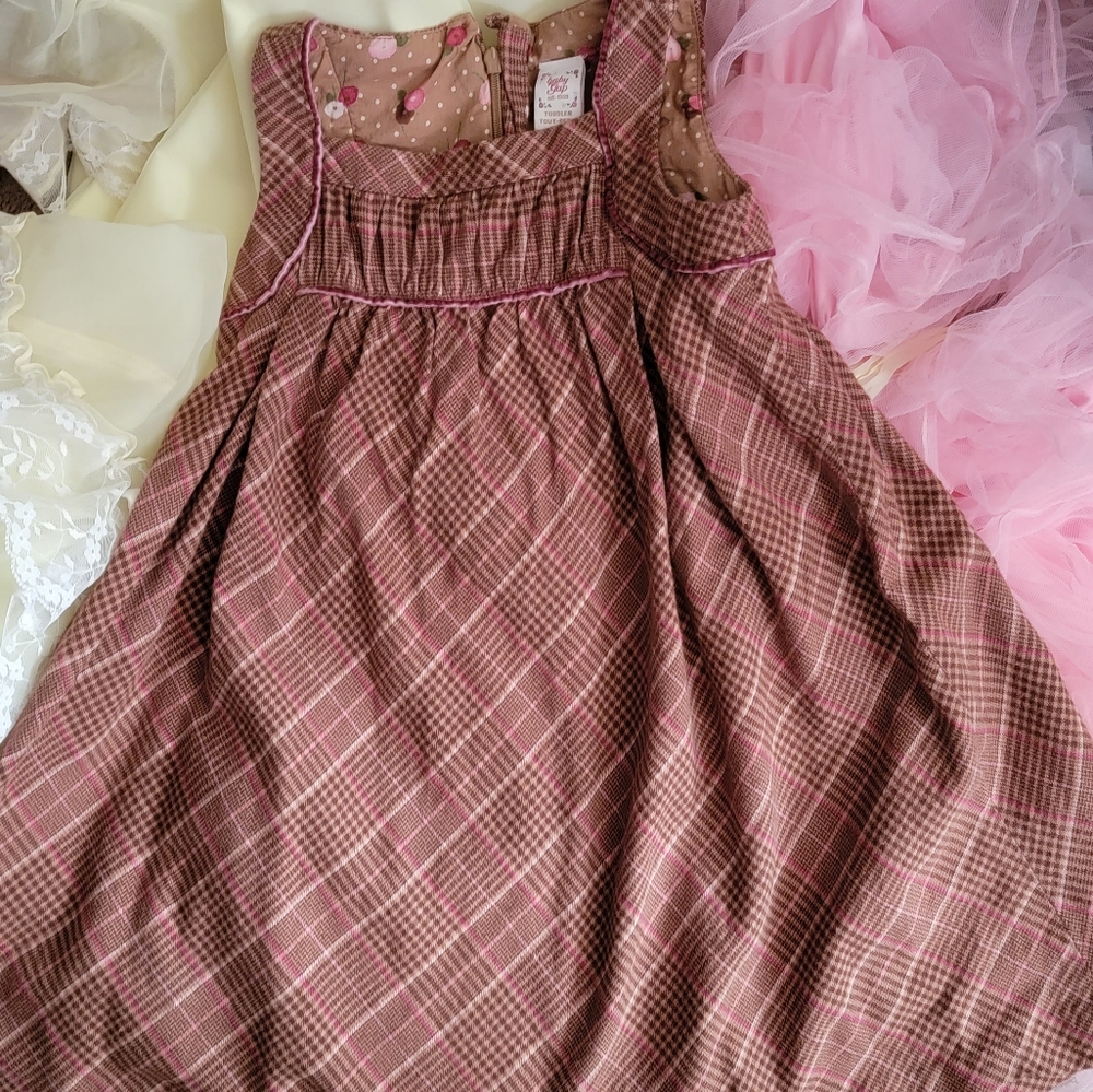 Warm Tan Tartan Gap Day Dress